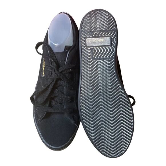 Adidas Sleek Triple Black Sneakers Leopard Accent Womens Comfort US 6.5 - Picture 5 of 12